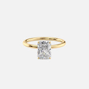 The Solitaire Lily Radiant Moissanite Ring 14k Yellow Gold 001