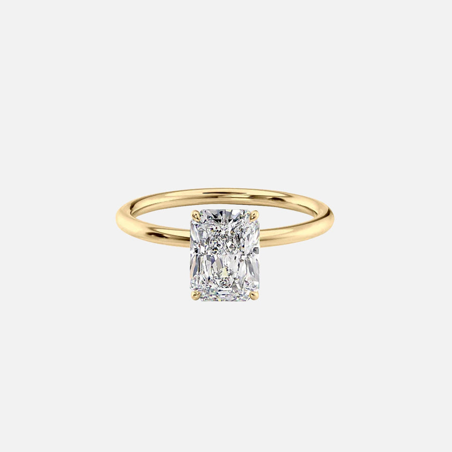 The Solitaire Lily Radiant Moissanite Ring 14k Yellow Gold 001