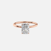  The Solitaire Lily Radiant Moissanite Ring 18k Rose Gold 001