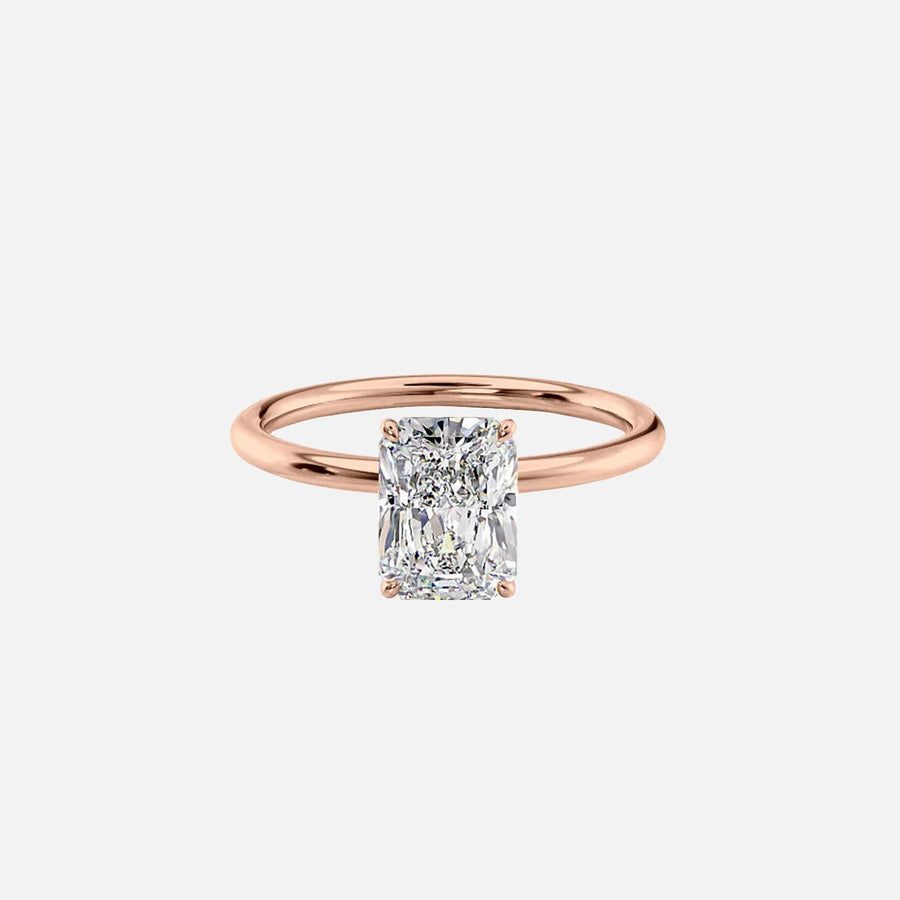 The Solitaire Lily Radiant Moissanite Ring 18k Rose Gold 001