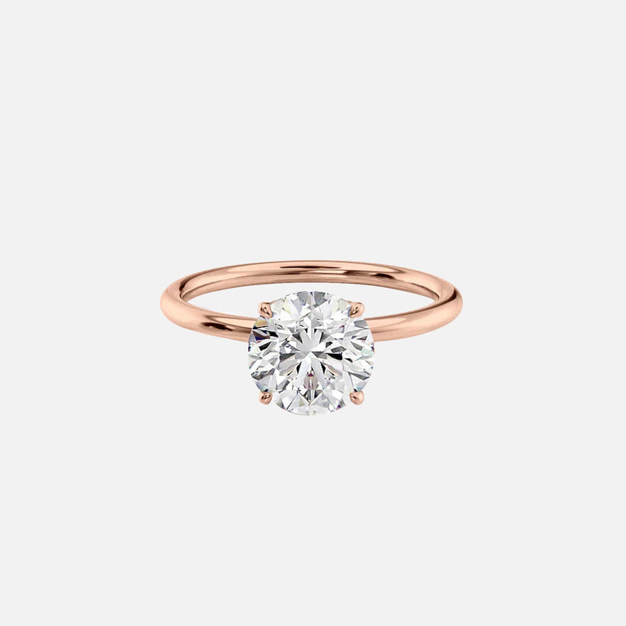  The Solitaire Lily Round Lab Diamond Ring 14k Rose Gold 001