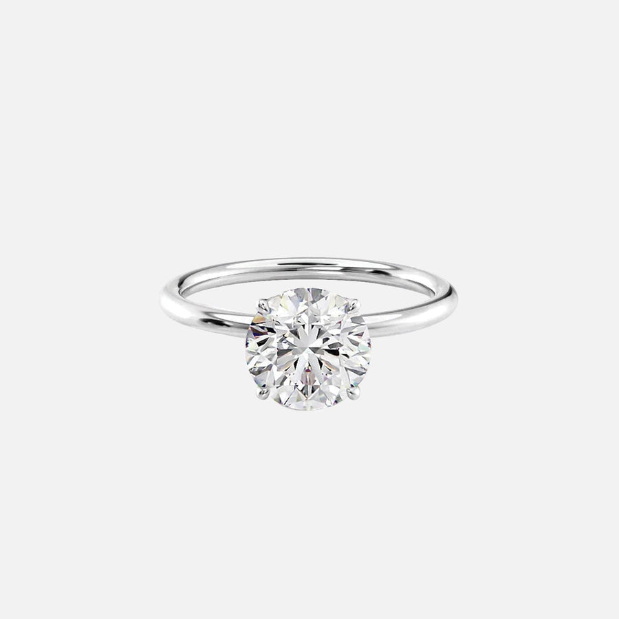  The Solitaire Lily Round Lab Diamond Ring 14k White Gold 001