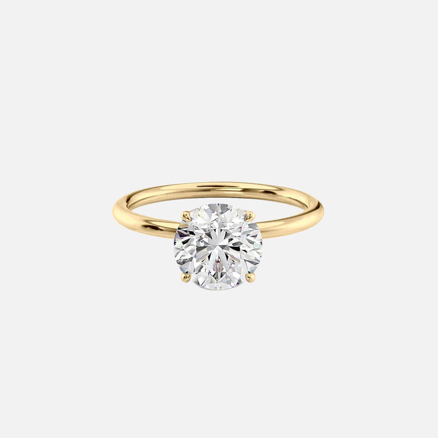  The Solitaire Lily Round Lab Diamond Ring 18k Yellow Gold 001