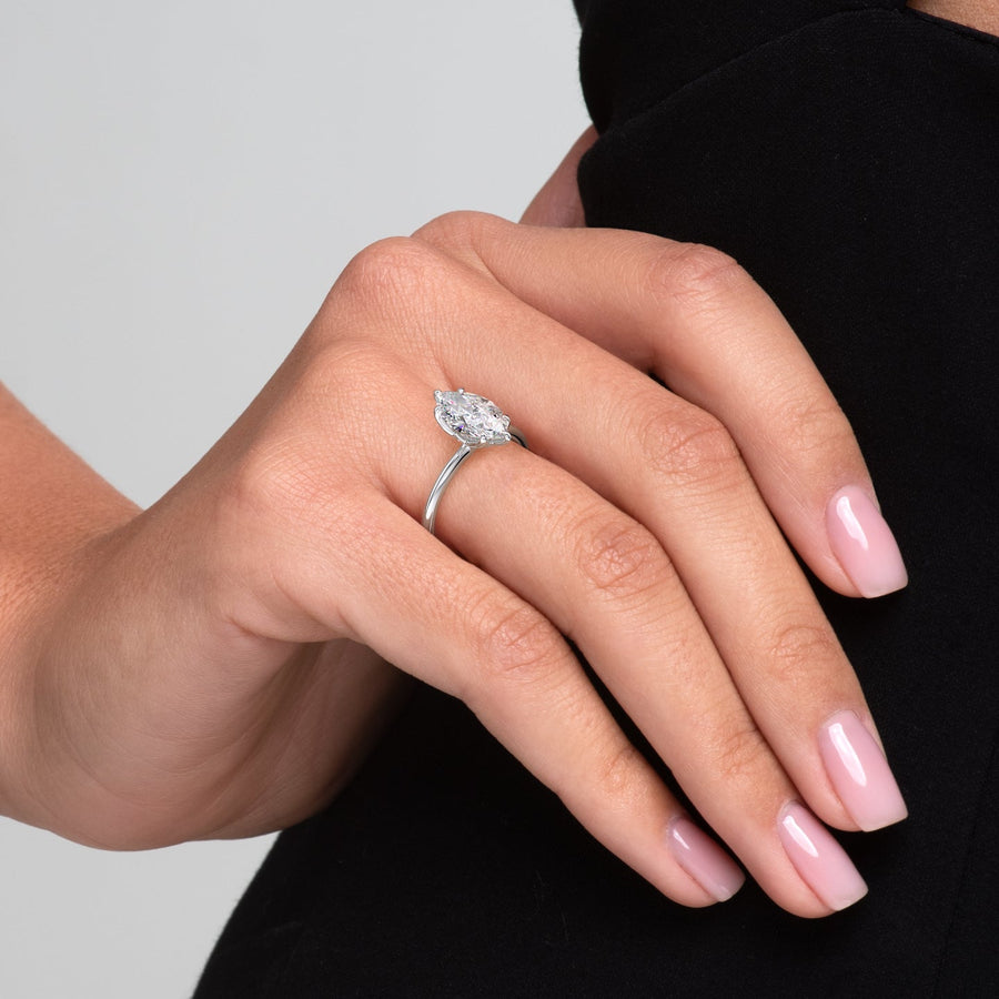  The Solitaire Lisa Marquise Lab Diamond Ring 14k White Gold 005 Final
