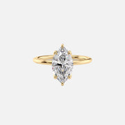 The Solitaire Lisa Marquise Lab Diamond Ring 14k Yellow Gold 001
