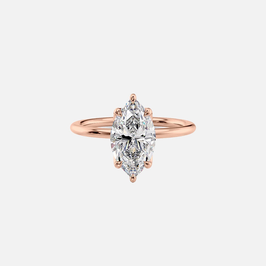  The Solitaire Lisa Marquise Lab Diamond Ring 18k Rose Gold 001
