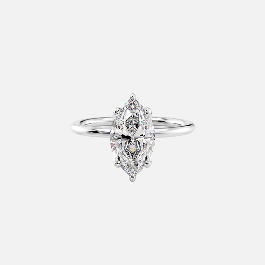  The Solitaire Lisa Marquise Lab Diamond Ring 18k White Gold 001
