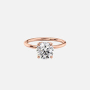  The Solitaire Lisa Round Lab Diamond Ring 14k Rose Gold 001