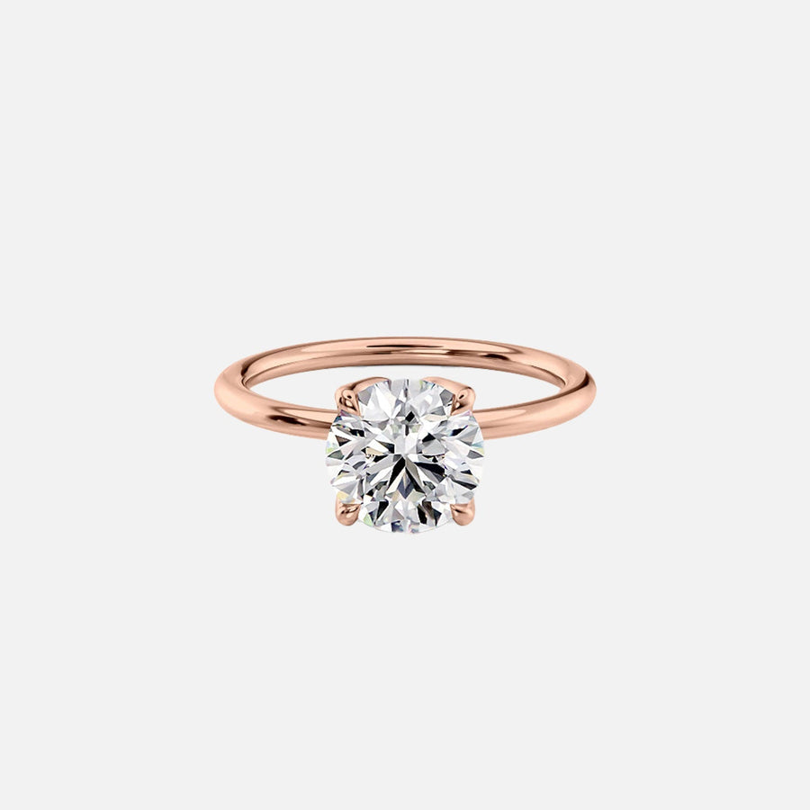  The Solitaire Lisa Round Lab Diamond Ring 14k Rose Gold 001