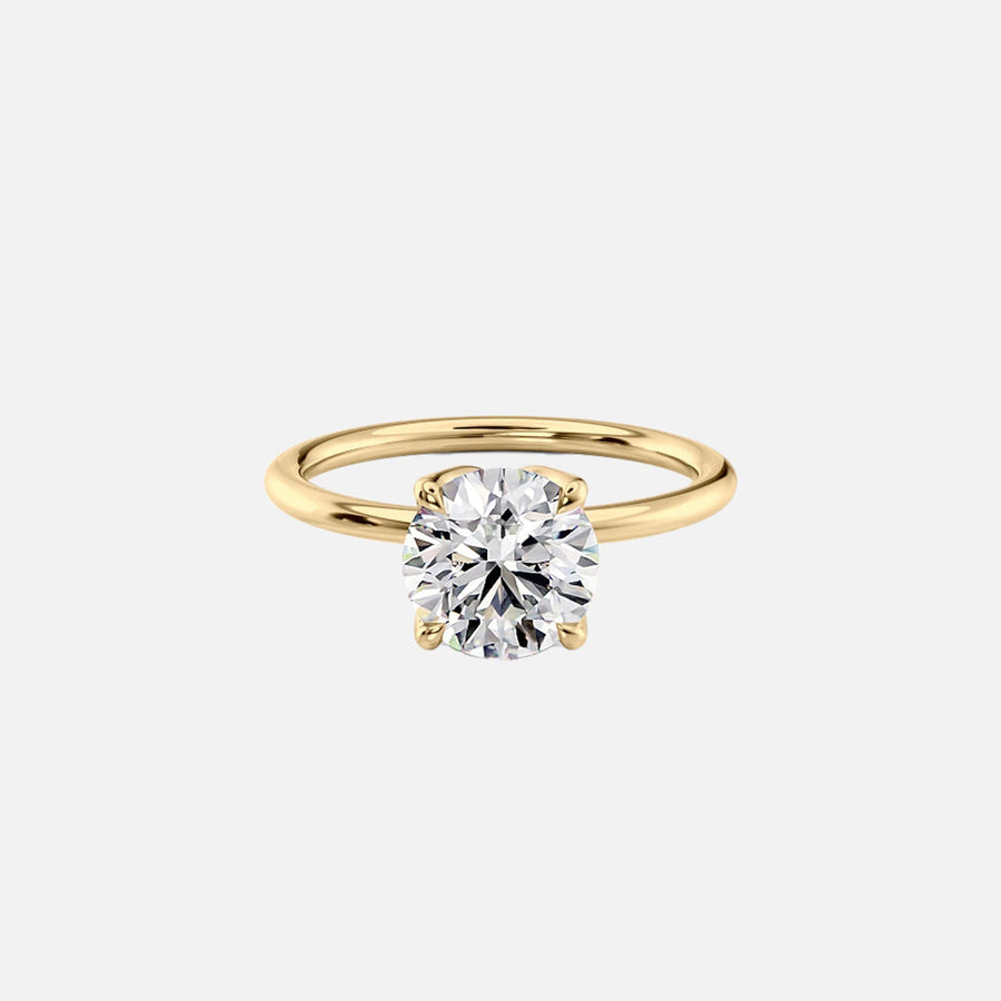  The Solitaire Lisa Round Lab Diamond Ring 18k Yellow Gold 001
