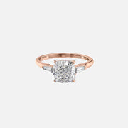  The Solitaire Liv Cushion Lab Diamond Ring 14k Rose Gold 001