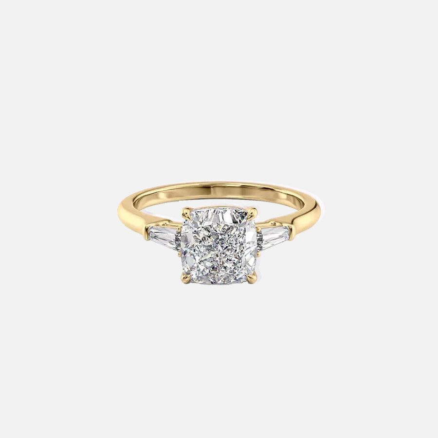 The Solitaire Liv Cushion Lab Diamond Ring 14k Yellow Gold 001