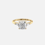  The Solitaire Liv Cushion Lab Diamond Ring 18k Yellow Gold 001
