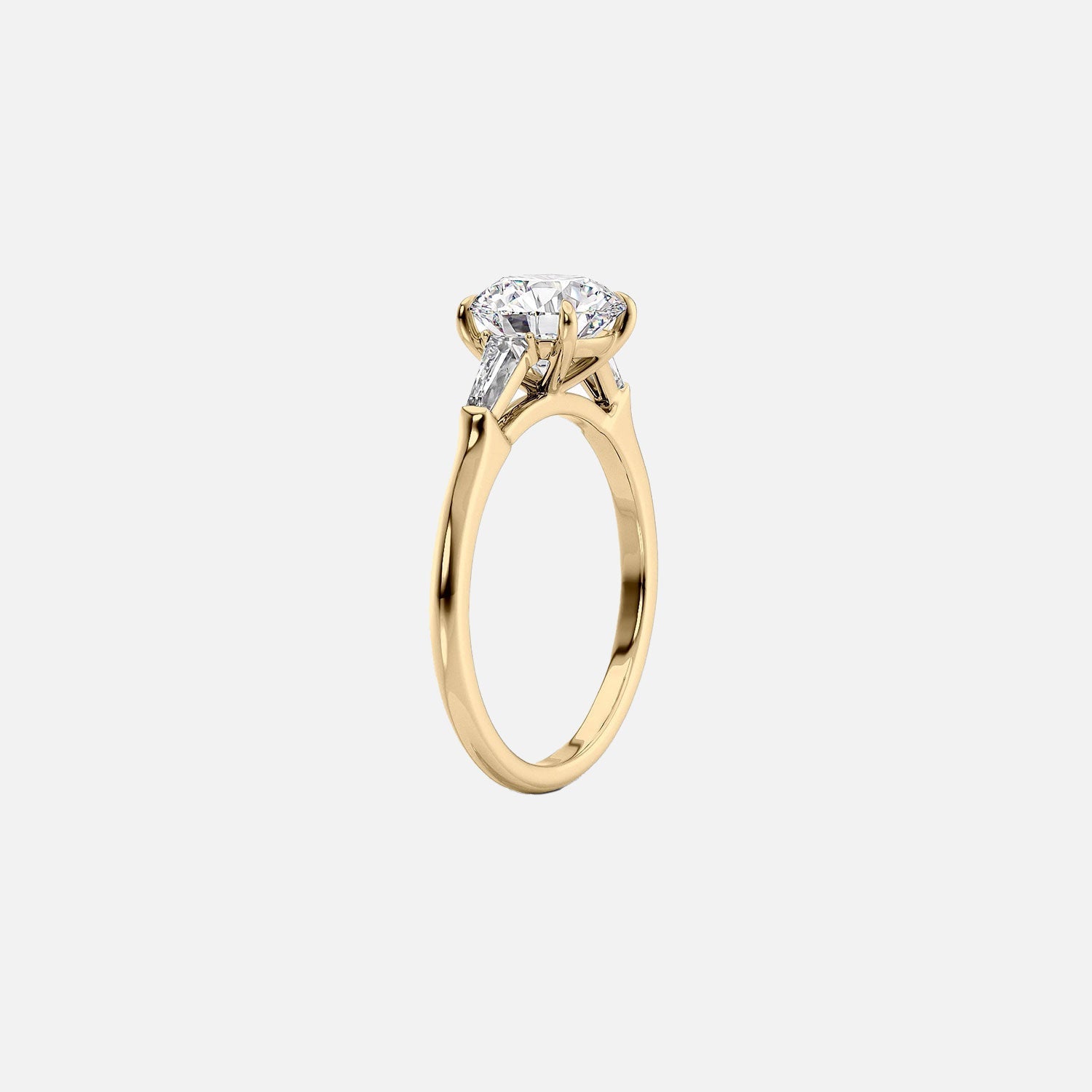  The Solitaire Liv Emerald Moissanite Ring 14k Yellow Gold 002