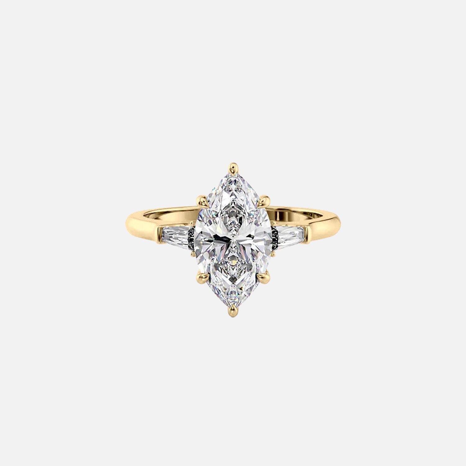 The Solitaire Liv Marquise Lab Diamond Ring 14k Yellow Gold 001
