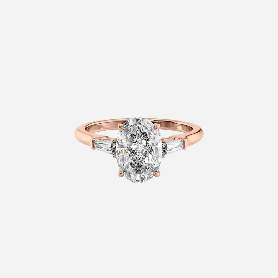  The Solitaire Liv Oval Lab Diamond Ring 14k Rose Gold 001