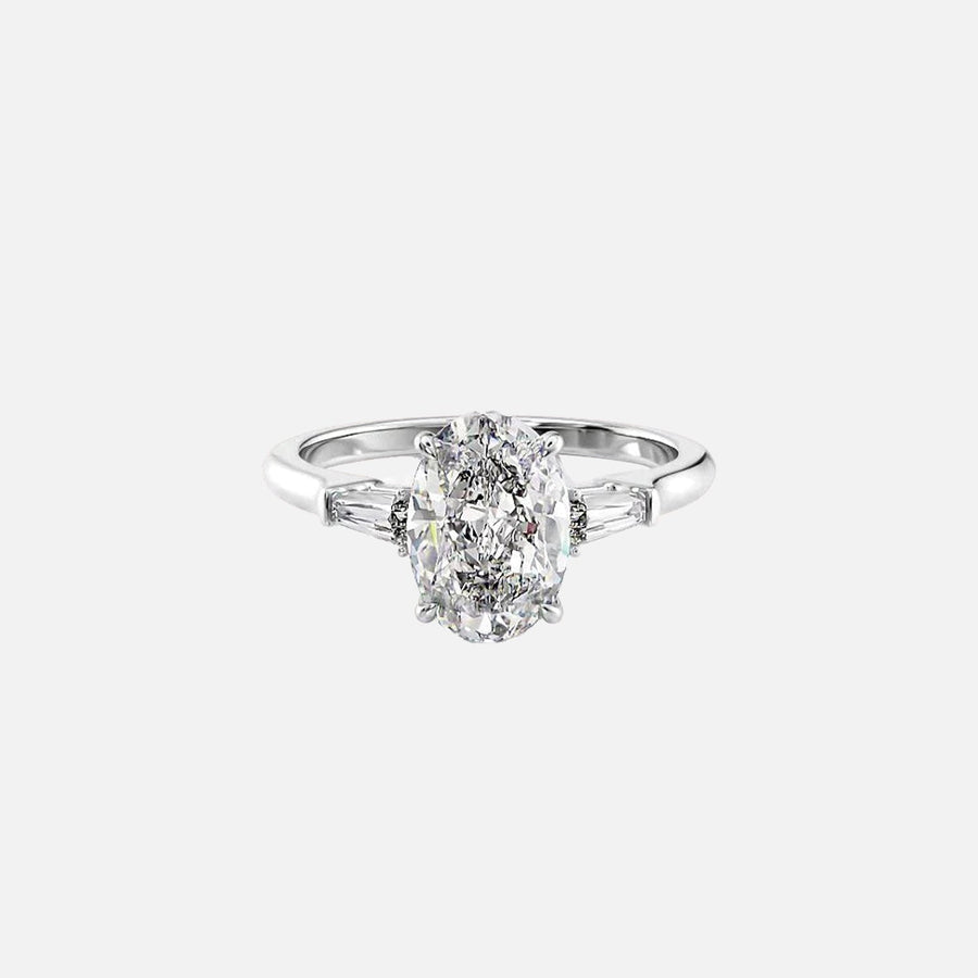  The Solitaire Liv Oval Lab Diamond Ring 14k White Gold 001