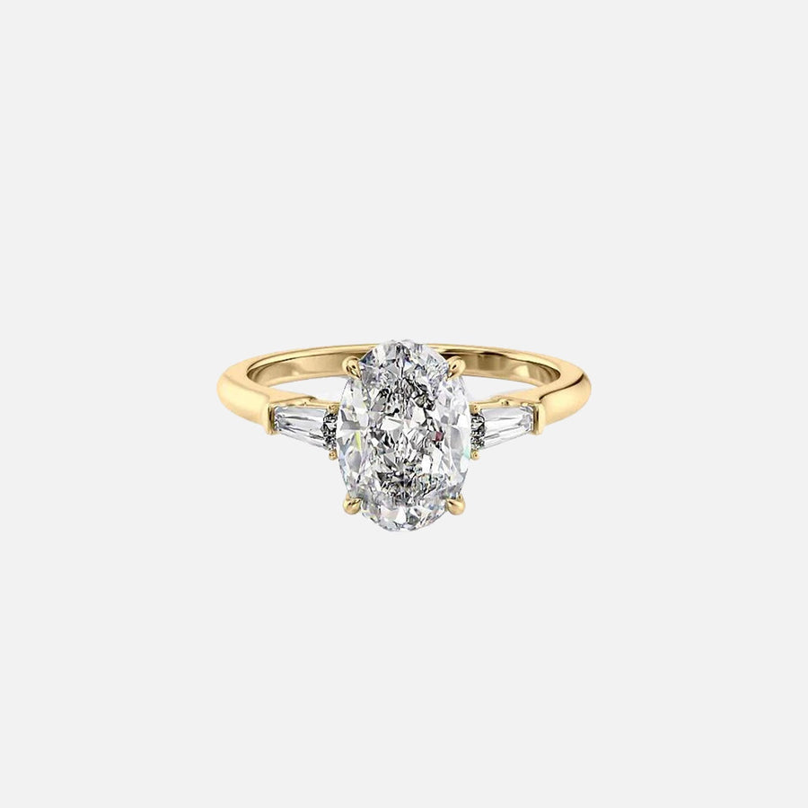 The Solitaire Liv Oval Lab Diamond Ring 14k Yellow Gold 001