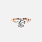  The Solitaire Liv Oval Moissanite Ring 14k Rose Gold 001