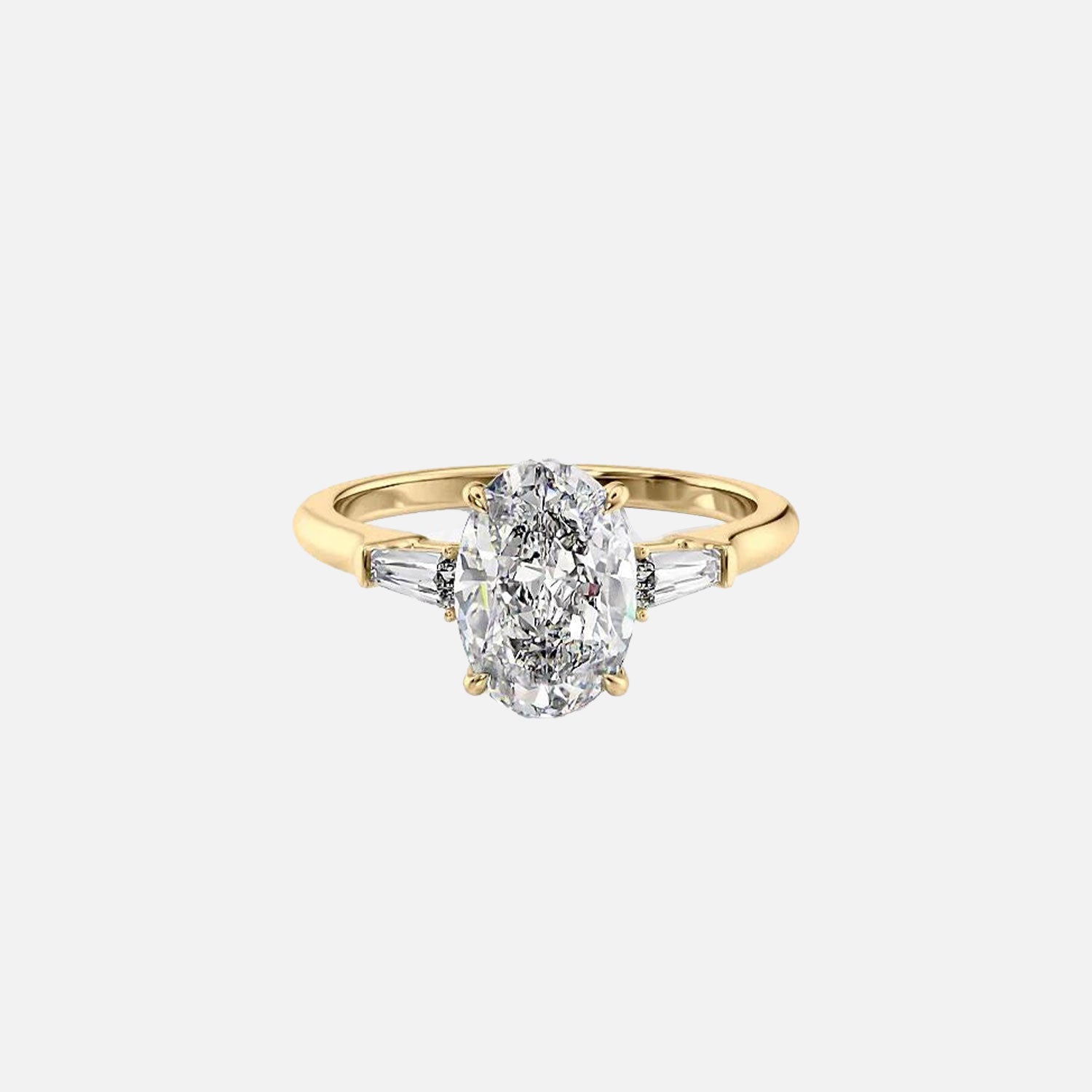 The Solitaire Liv Oval Moissanite Ring 14k Yellow Gold 001