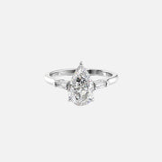  The Solitaire Liv Pear Lab Diamond Ring 18k White Gold 001