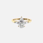  The Solitaire Liv Pear Lab Diamond Ring 18k Yellow Gold 001