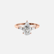  The Solitaire Liv Pear Moissanite Ring 18k Rose Gold 001