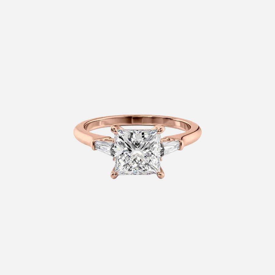  The Solitaire Liv Princess Lab Diamond Ring 14k Rose Gold 001