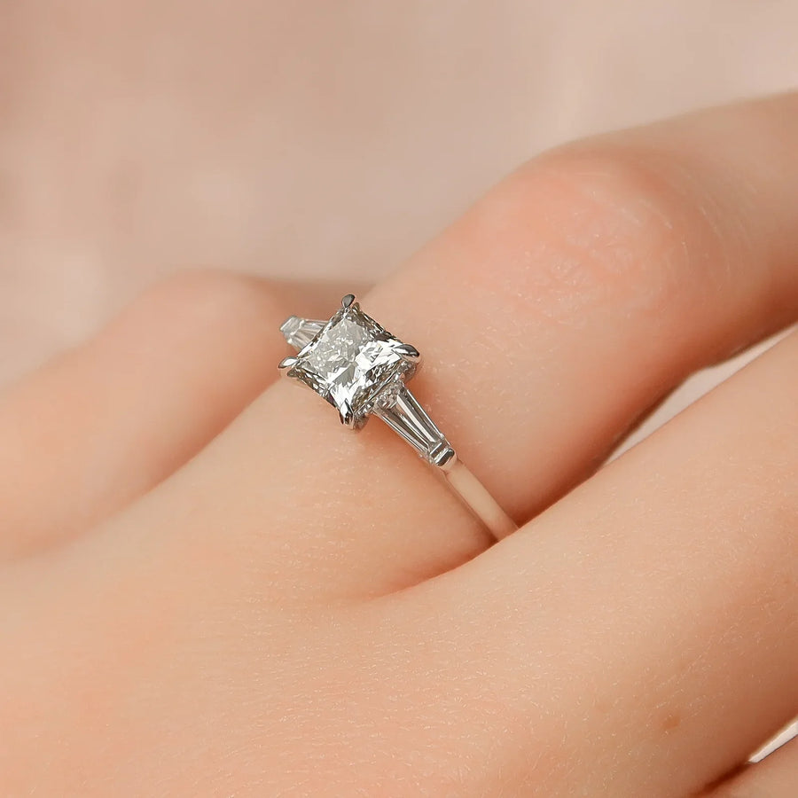  The Solitaire Liv Princess Lab Diamond Ring 14k White Gold 003