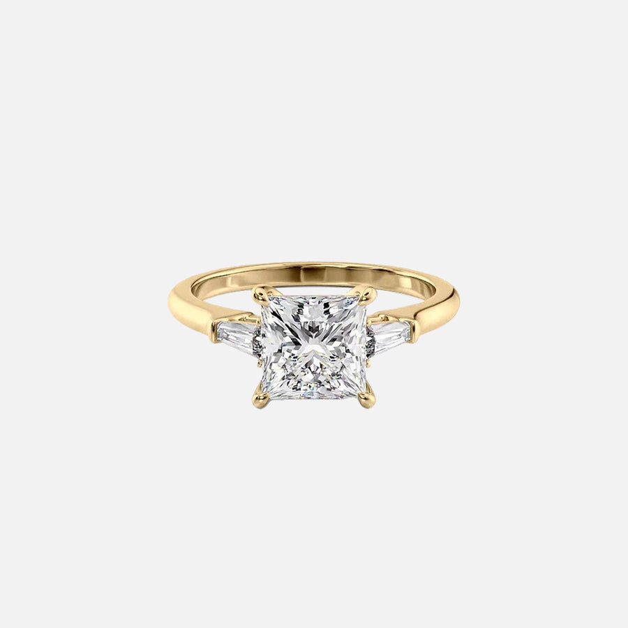 The Solitaire Liv Princess Lab Diamond Ring 14k Yellow Gold 001