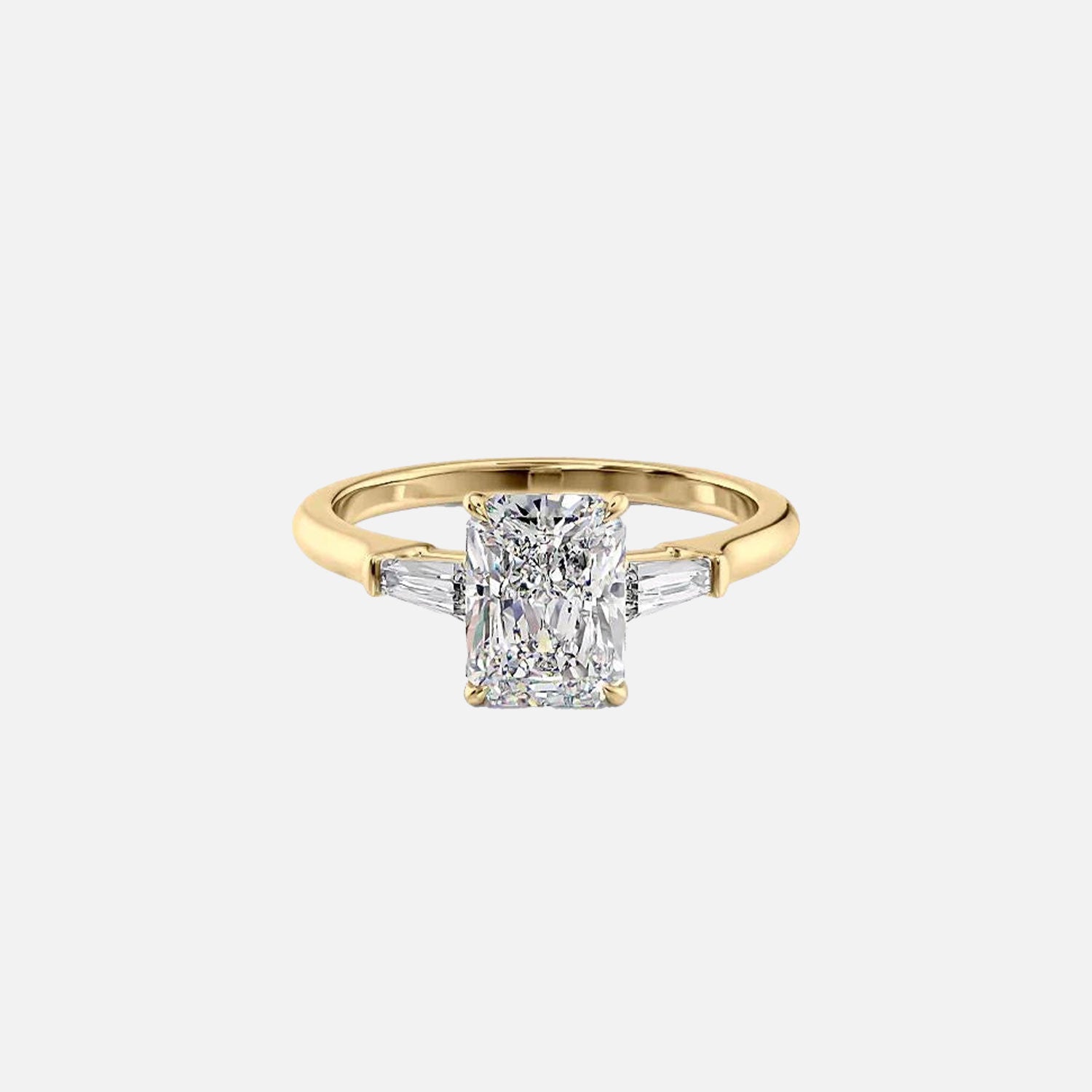 The Solitaire Liv Radiant Moissanite Ring 14k Yellow Gold 001