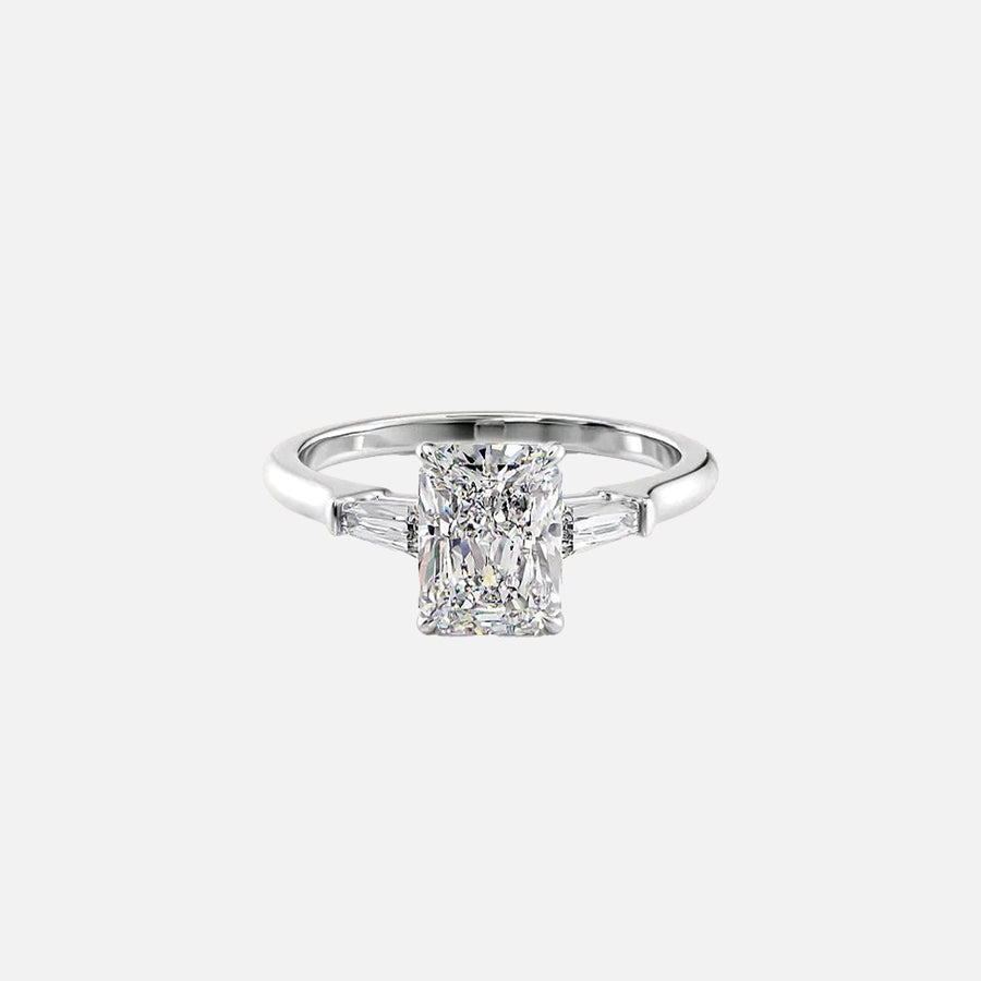  The Solitaire Liv Radiant Moissanite Ring 18k White Gold 001