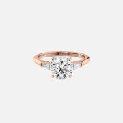  The Solitaire Liv Round Moissanite Ring 14k Rose Gold 001