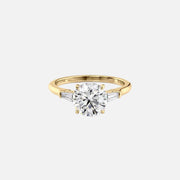  The Solitaire Liv Round Moissanite Ring 18k Yellow Gold 001