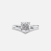  The Solitaire Low Profile Kamellie Cushion Lab Diamond Ring 14k White Gold 003