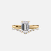  The Solitaire Low Profile Kamellie Emerald Lab Diamond Ring 14k Yellow Gold 003
