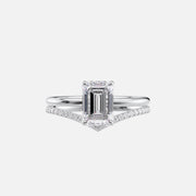  The Solitaire Low Profile Kamellie Emerald Lab Diamond Ring 18k White Gold 003