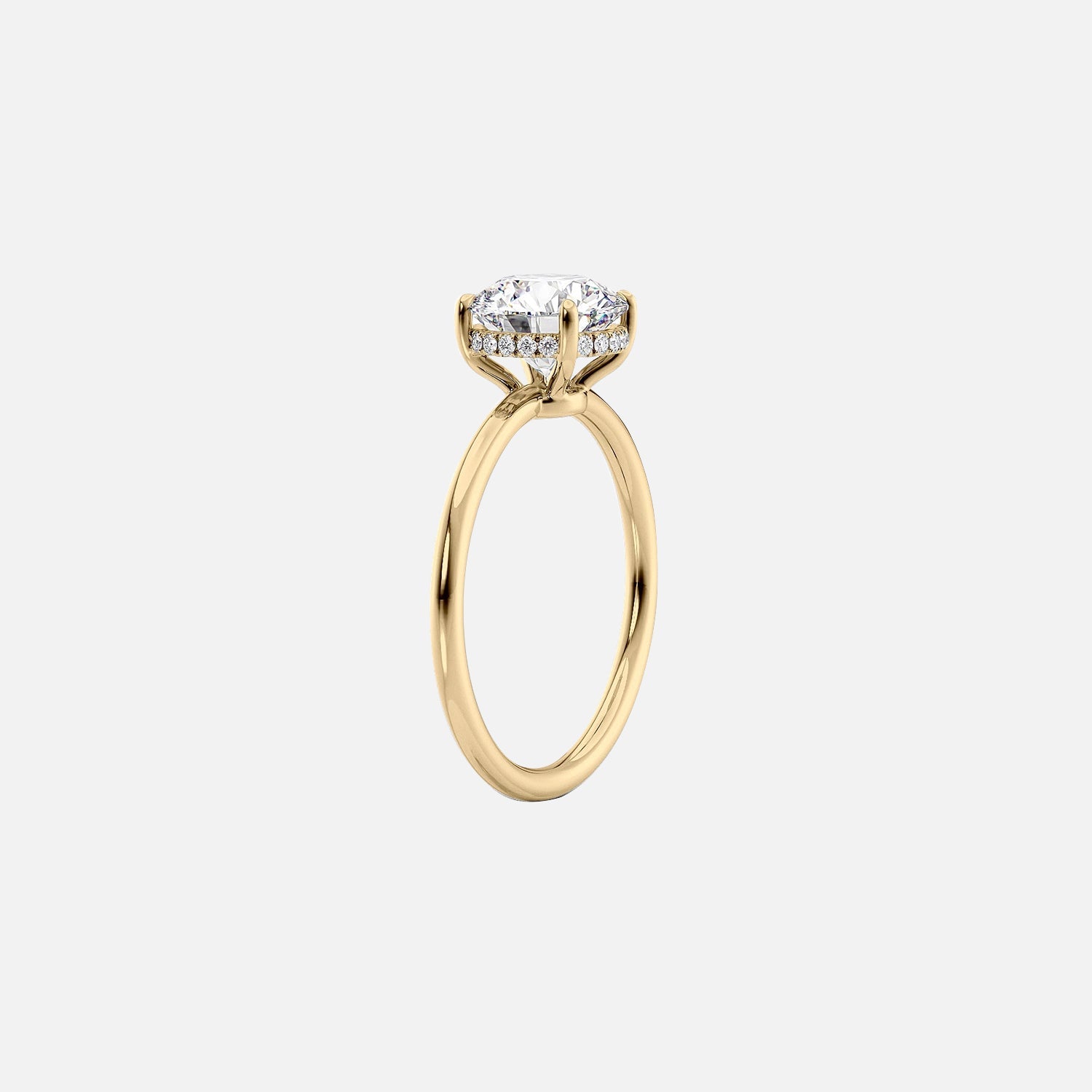  The Solitaire Low Profile Kamellie Marquise Moissanite Ring 14k Yellow Gold 002
