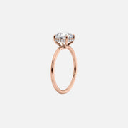  The Solitaire Low Profile Kamellie Marquise Moissanite Ring 18k Rose Gold 002