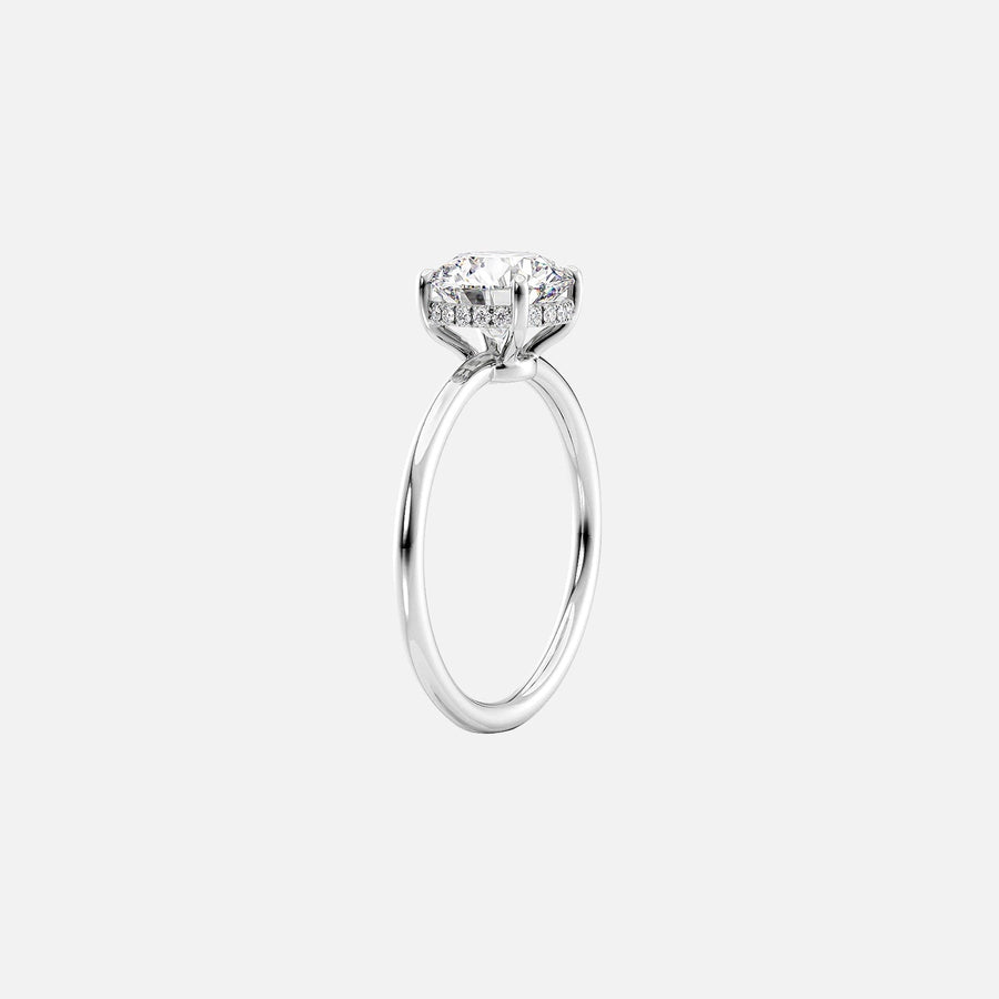  The Solitaire Low Profile Kamellie Marquise Moissanite Ring 18k White Gold 002