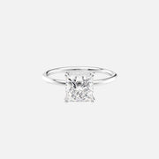  The Solitaire Low Profile Kamellie Princess Lab Diamond Ring 18k White Gold 001