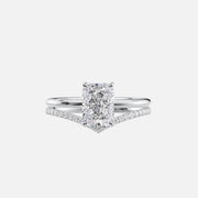  The Solitaire Low Profile Kamellie Radiant Lab Diamond Ring 18k White Gold 003