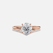  The Solitaire Low Profile Kamellie Round Lab Diamond Ring 14k Rose Gold 003