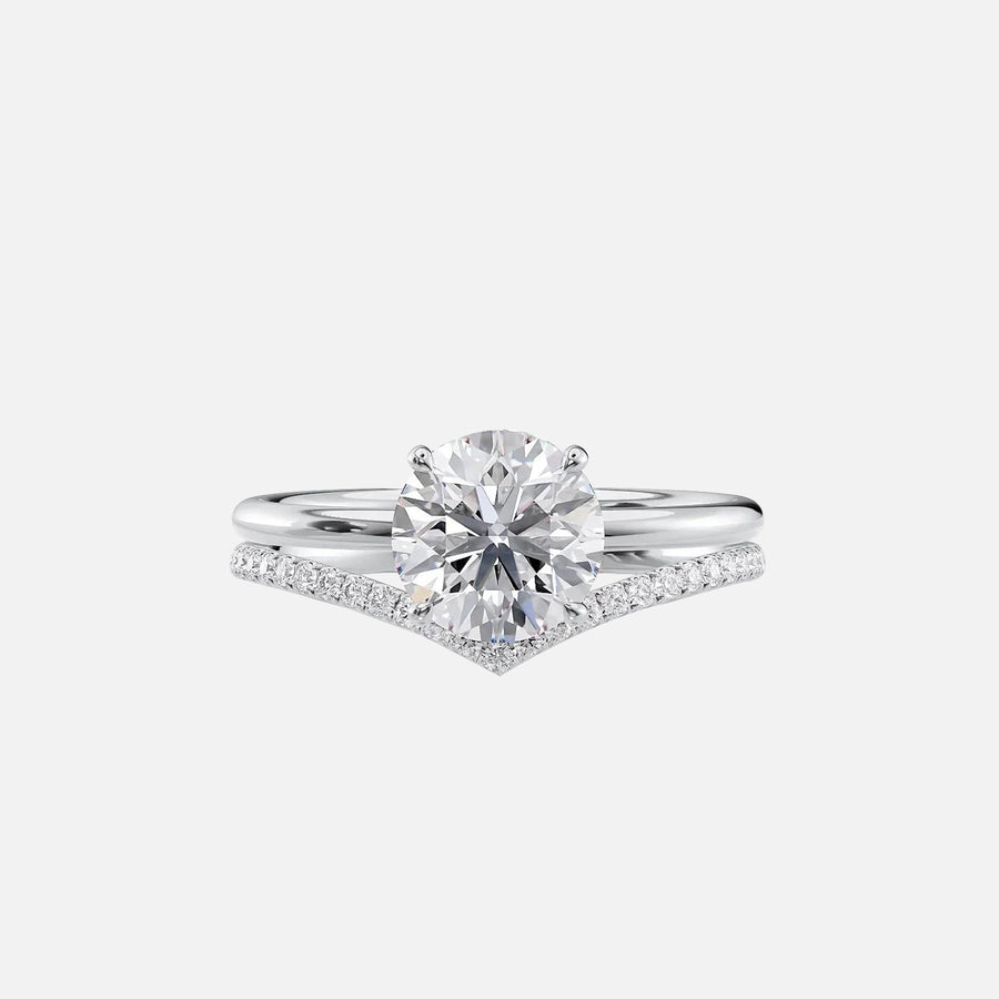  The Solitaire Low Profile Kamellie Round Lab Diamond Ring 14k White Gold 003