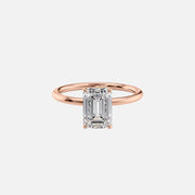  The Solitaire Luna Emerald Moissanite Ring 18k Rose Gold 001