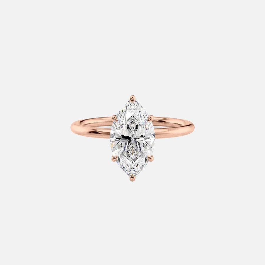  The Solitaire Luna Marquise Lab Diamond Ring 14k Rose Gold 001