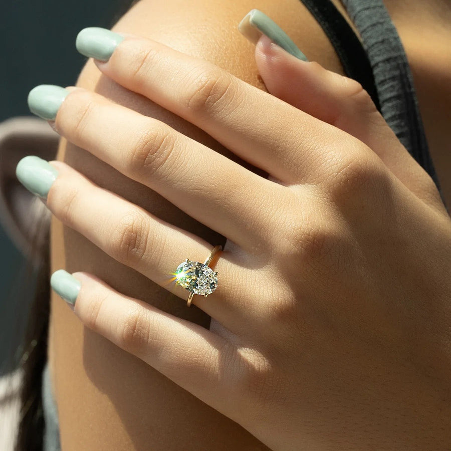  The Solitaire Luna Oval Lab Diamond Ring 14k Yellow Gold 003