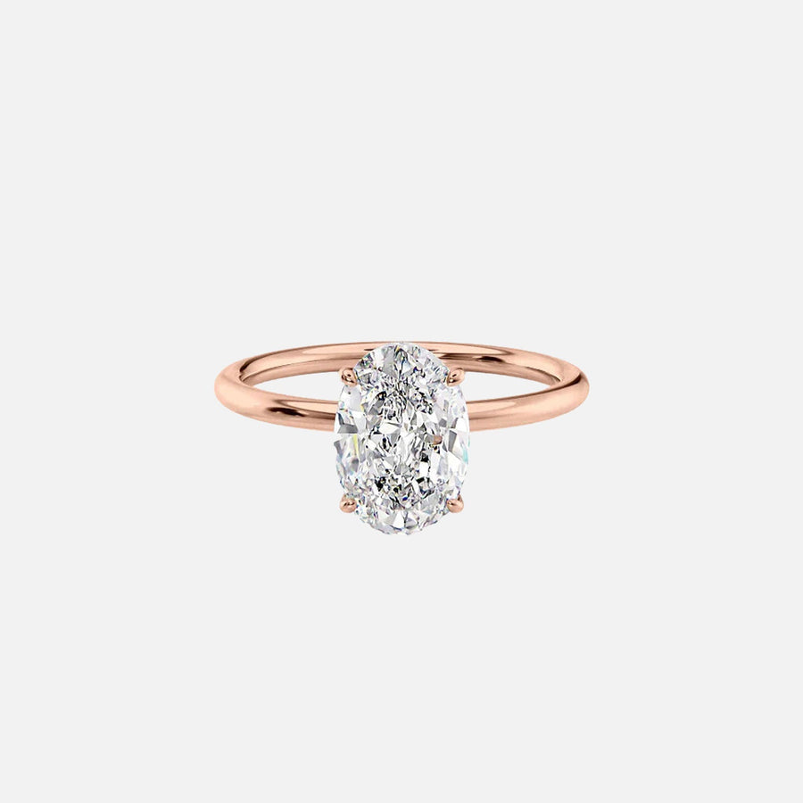  The Solitaire Luna Oval Lab Diamond Ring 18k Rose Gold 001