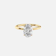  The Solitaire Luna Oval Lab Diamond Ring 18k Yellow Gold 001