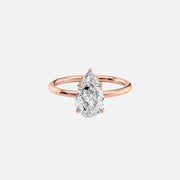  The Solitaire Luna Pear Lab Diamond Ring 18k Rose Gold 001